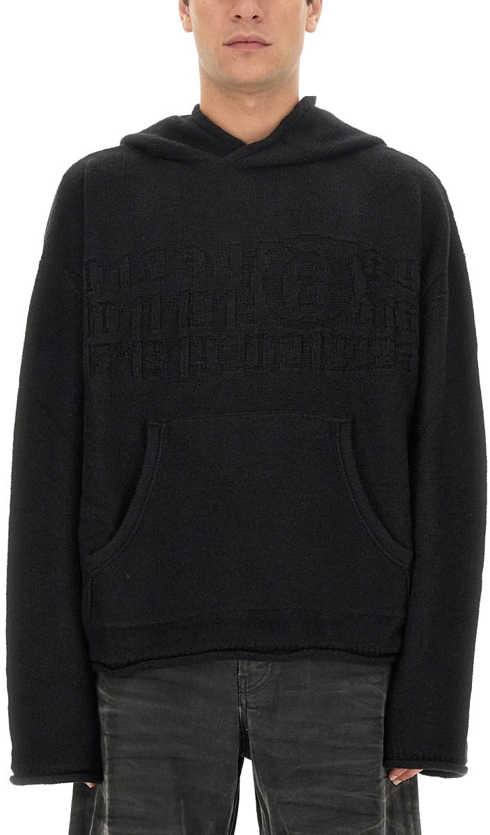 Maison Margiela JERSEY WITH LOGO Zwart