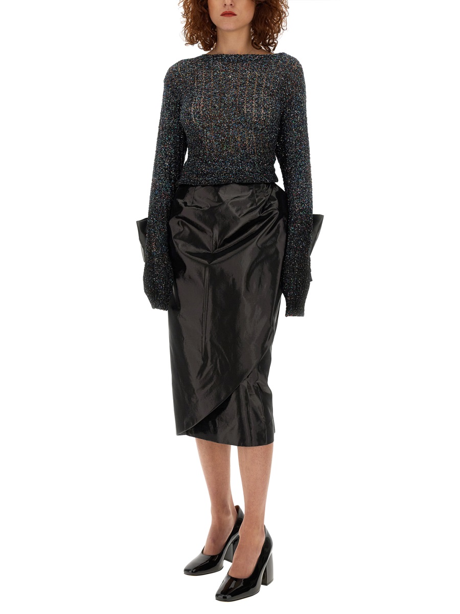 Maison Margiela SKIRT WITH BOW Zwart