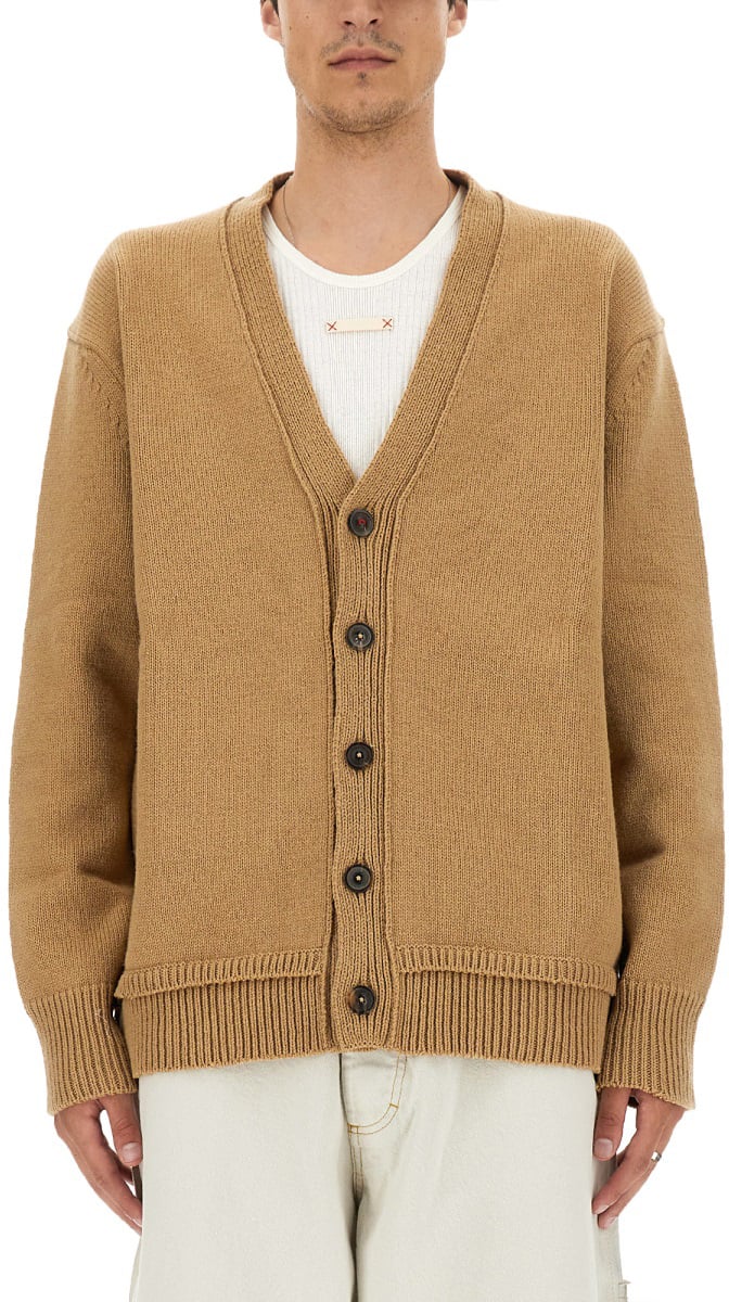 Maison Margiela V-NECK CARDIGAN Beige