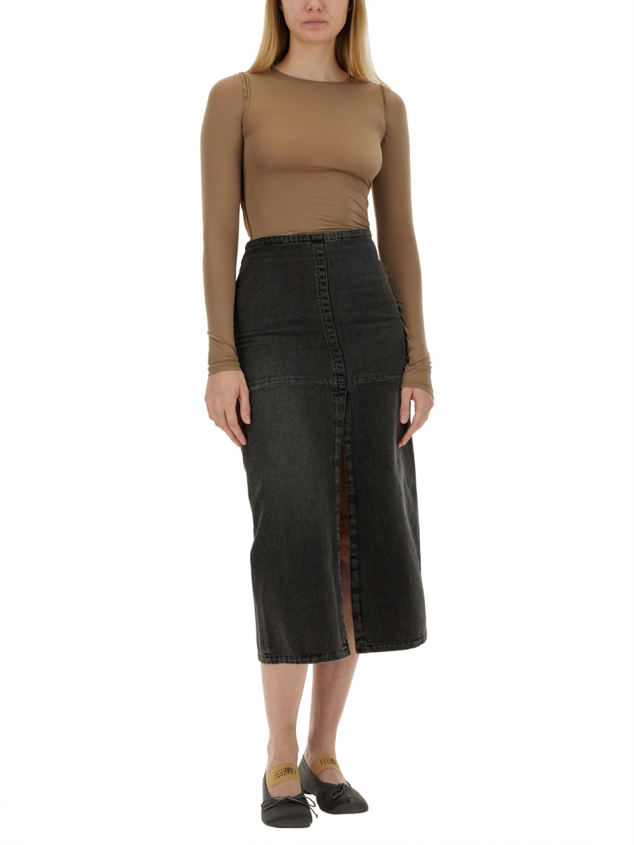 Maison Margiela LONG DENIM SKIRT Grijs