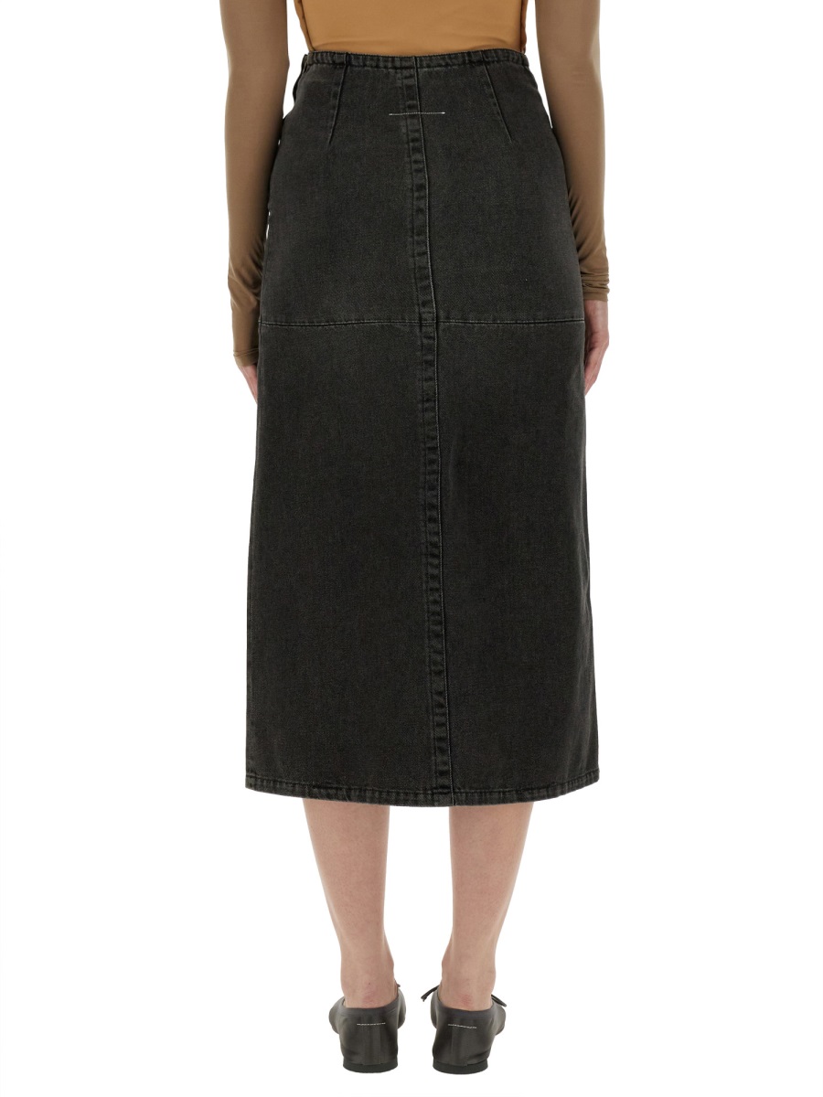 Maison Margiela LONG DENIM SKIRT Grijs