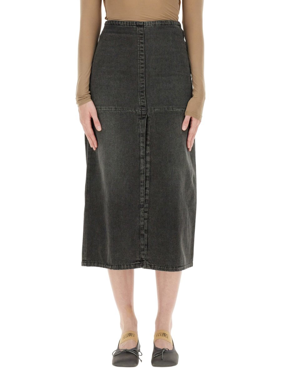 Maison Margiela LONG DENIM SKIRT Grijs