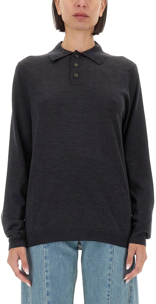 Maison Margiela WOOL POLO. Grijs