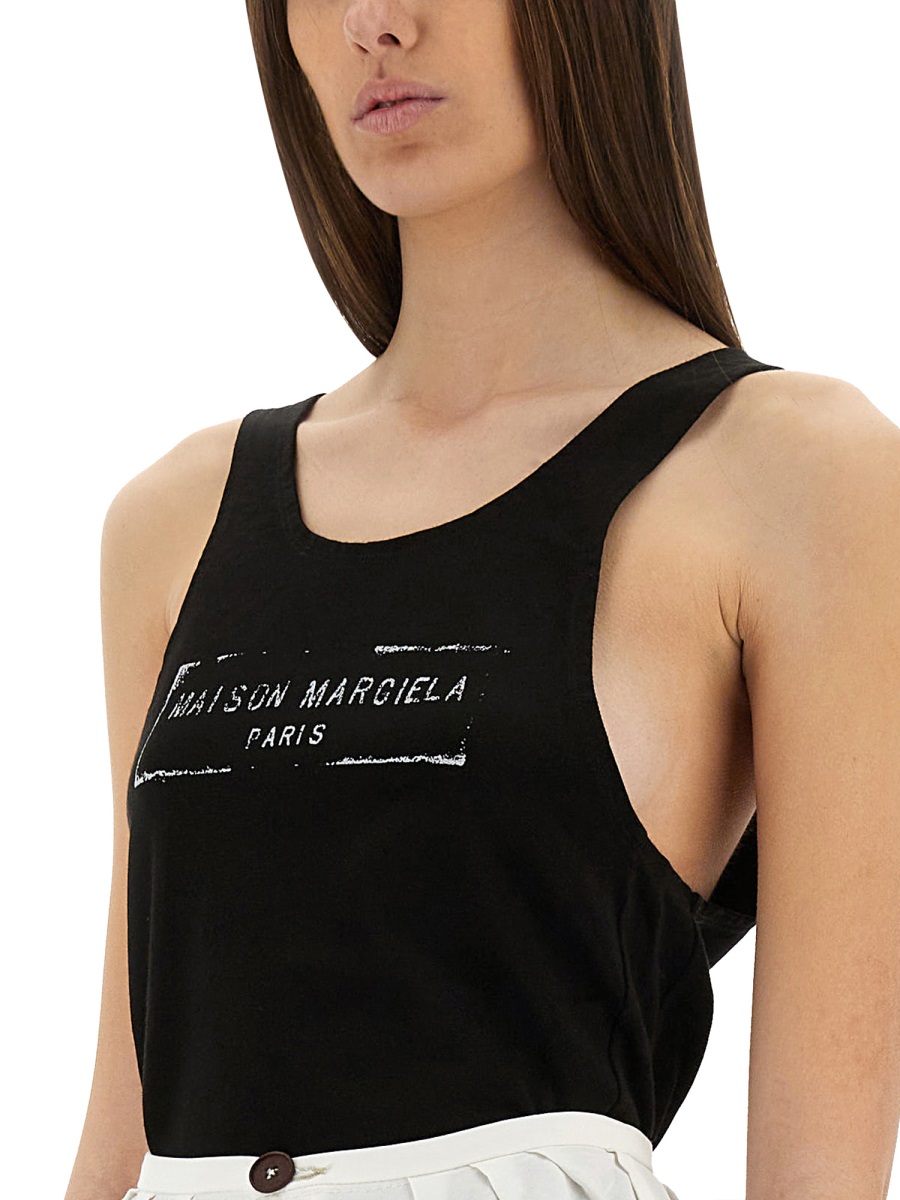 Maison Margiela LOGO PRINT TANK TOP Zwart