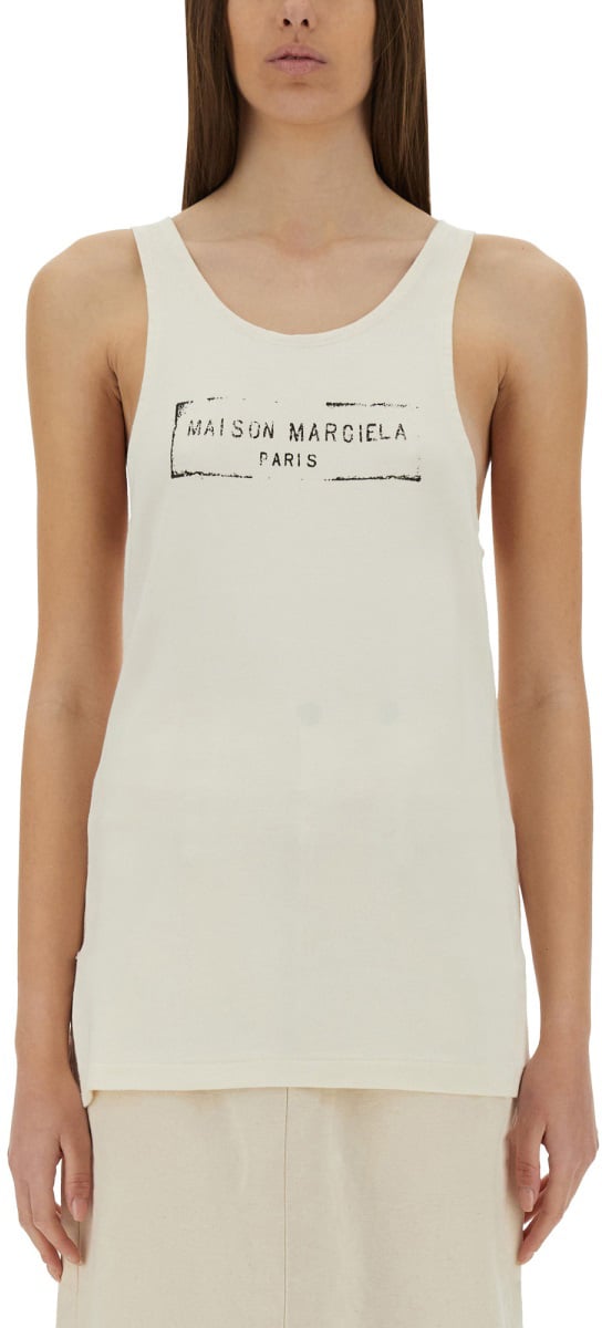 Maison Margiela LOGO PRINT TANK TOP Beige