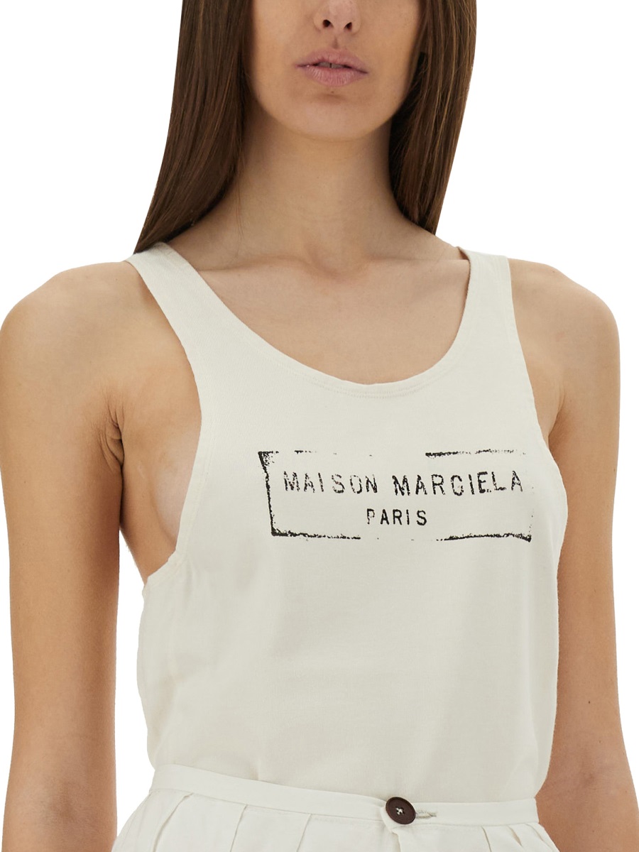 Maison Margiela LOGO PRINT TANK TOP Beige