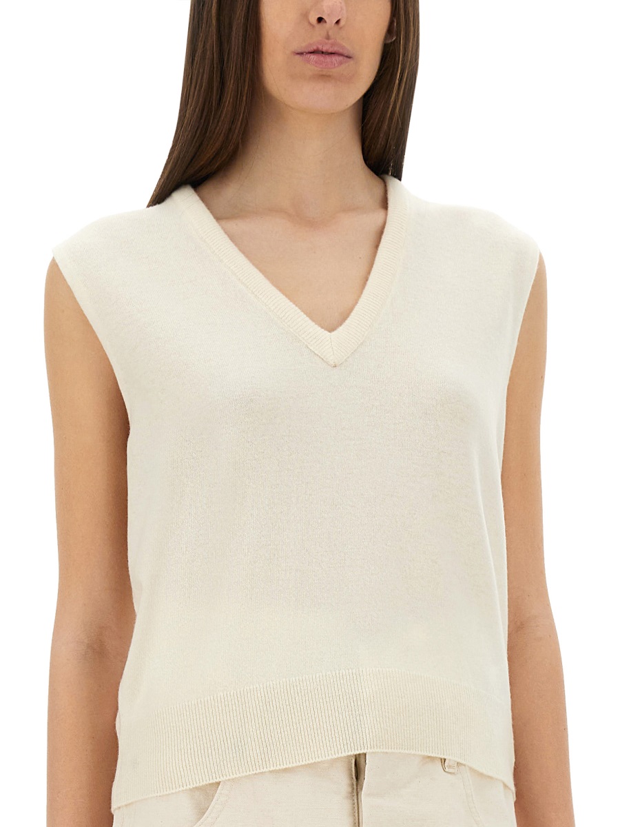 Maison Margiela V-NECK WOOL VEST Beige