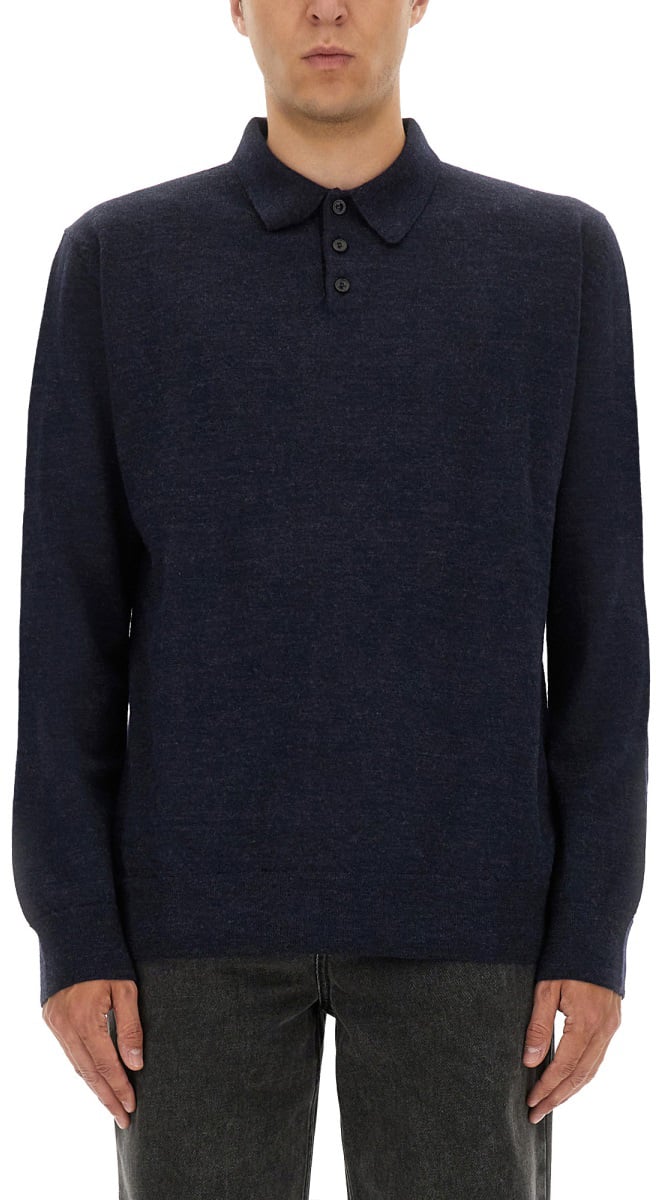 Maison Margiela WOOL POLO. Blauw