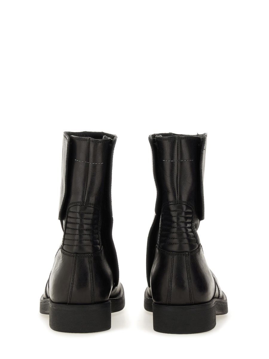 Maison Margiela LEATHER BIKER BOOT Zwart