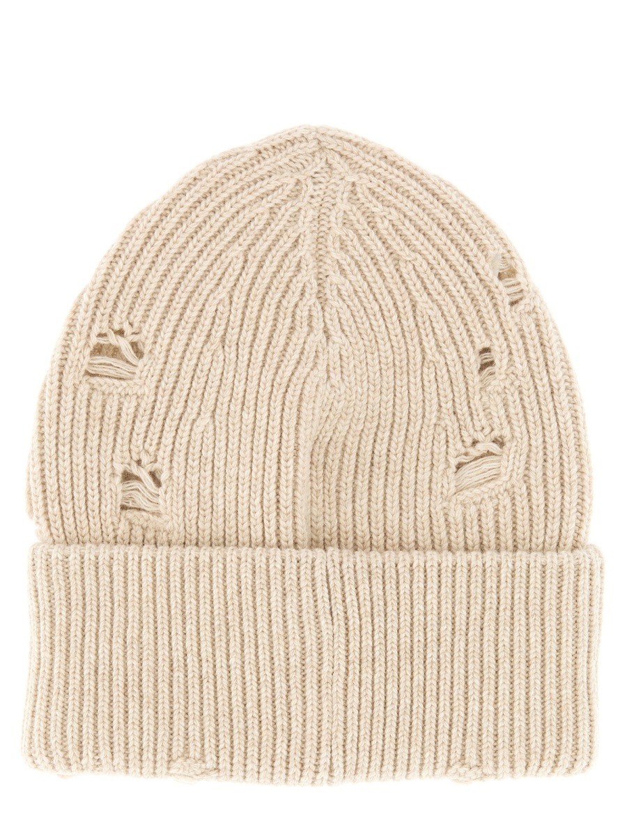 Maison Margiela BEANIE HAT WITH LOGO Beige