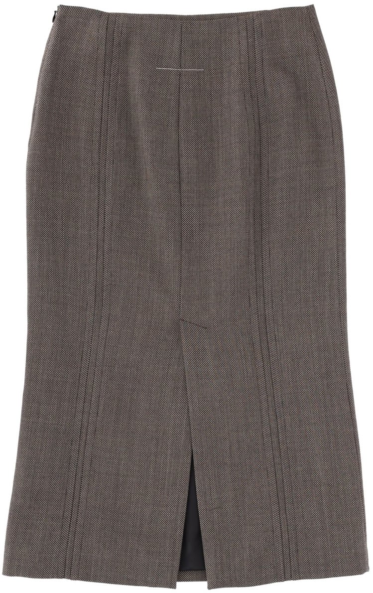 Maison Margiela WOOL MIDI SKIRT Bruin