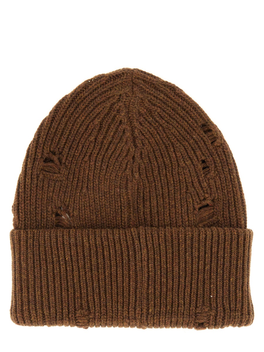 Maison Margiela BEANIE HAT WITH LOGO Bruin