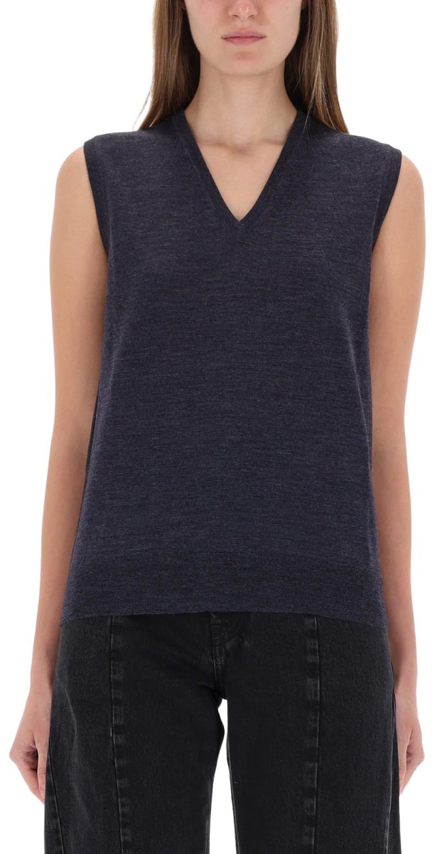 Maison Margiela V-NECK VEST Blauw