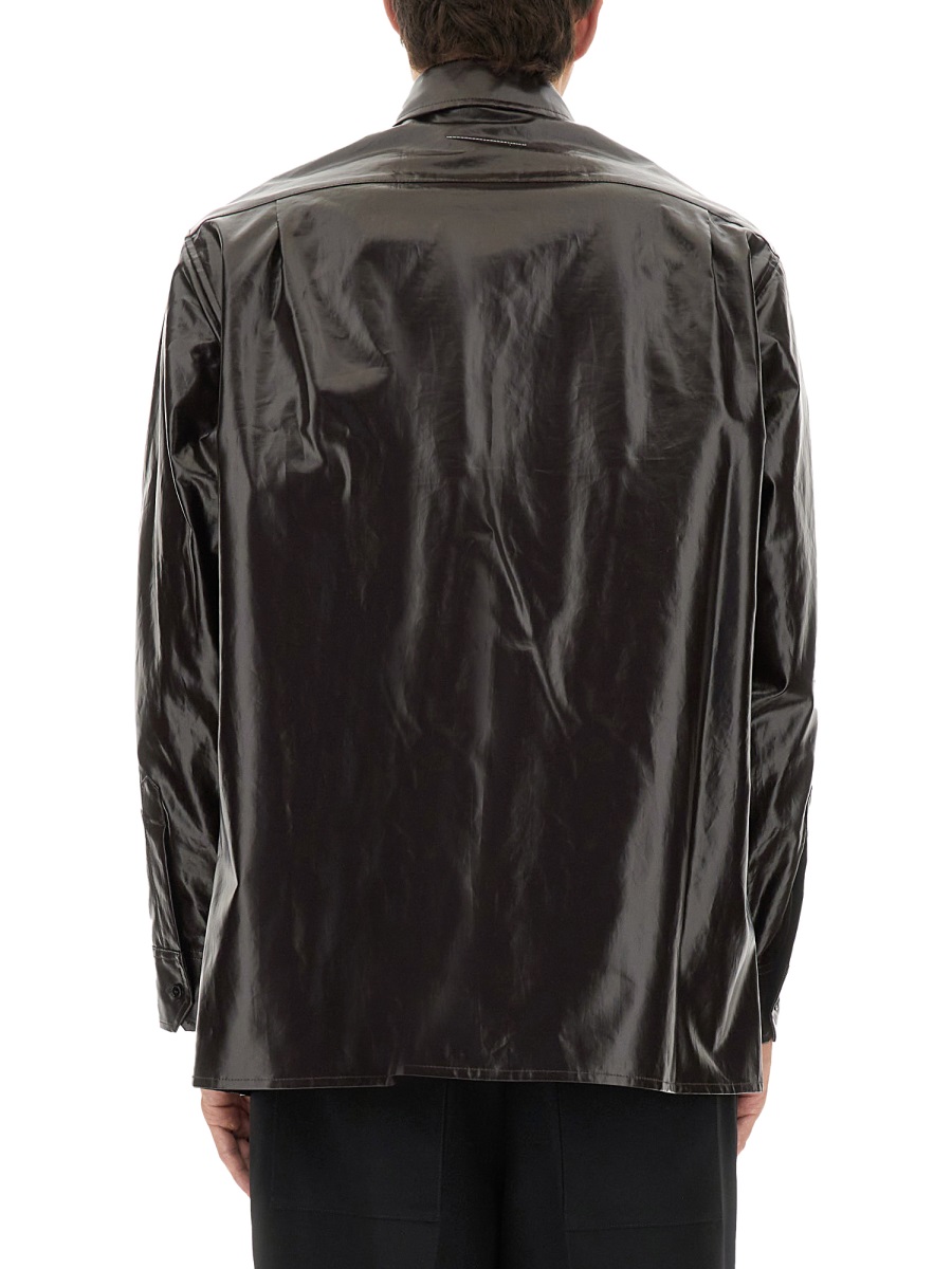 Maison Margiela SHINY LINEN SHIRT Bruin
