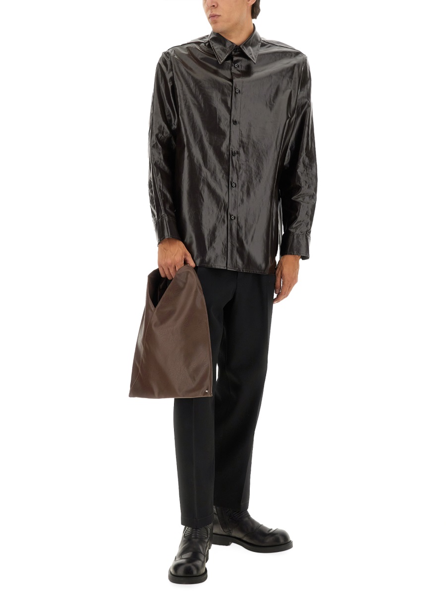 Maison Margiela SHINY LINEN SHIRT Bruin