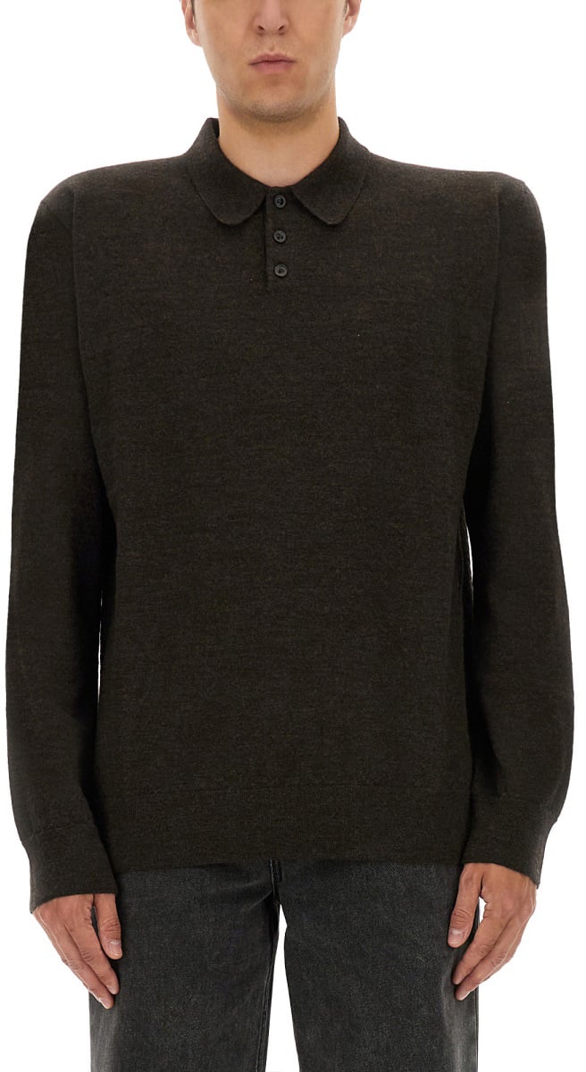 Maison Margiela WOOL POLO. Bruin