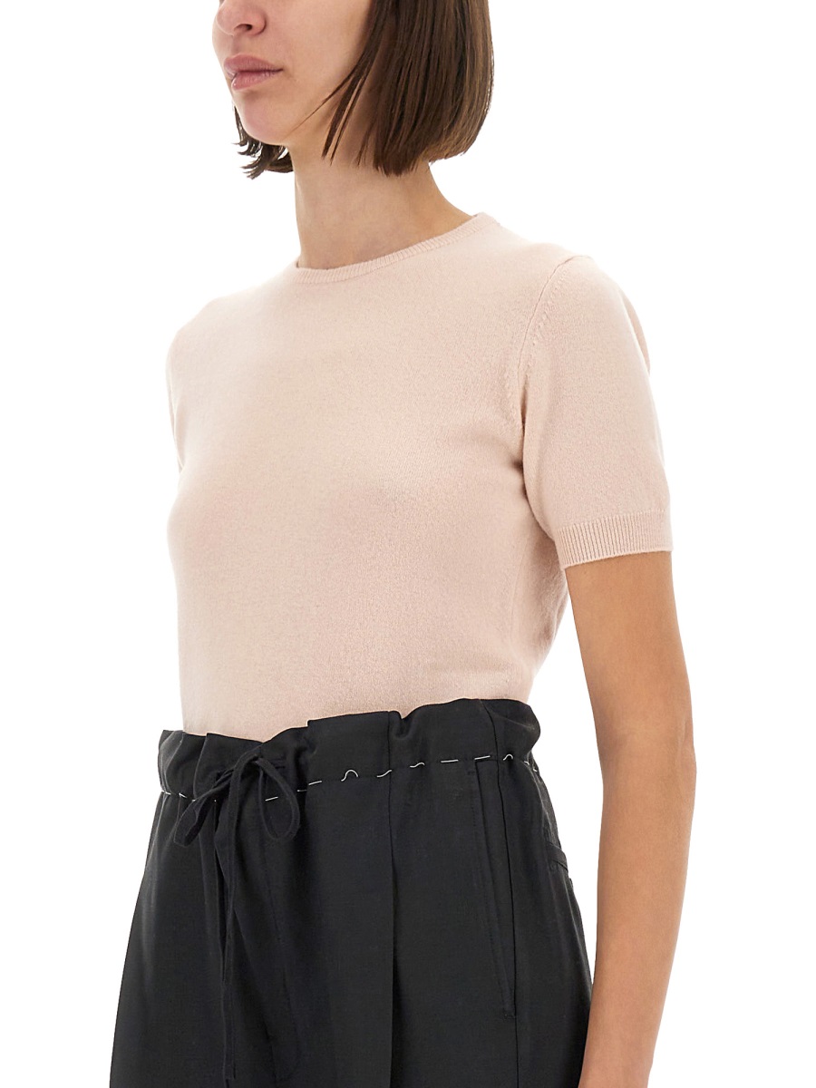 Maison Margiela WOOL CREW NECK T-SHIRT Roze