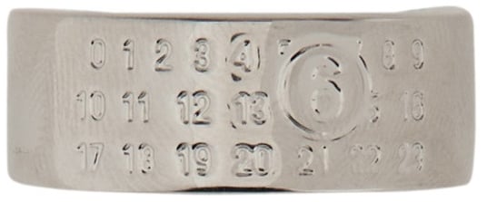 Maison Margiela "MINIMAL NUMERIC" BAND RING Zilver