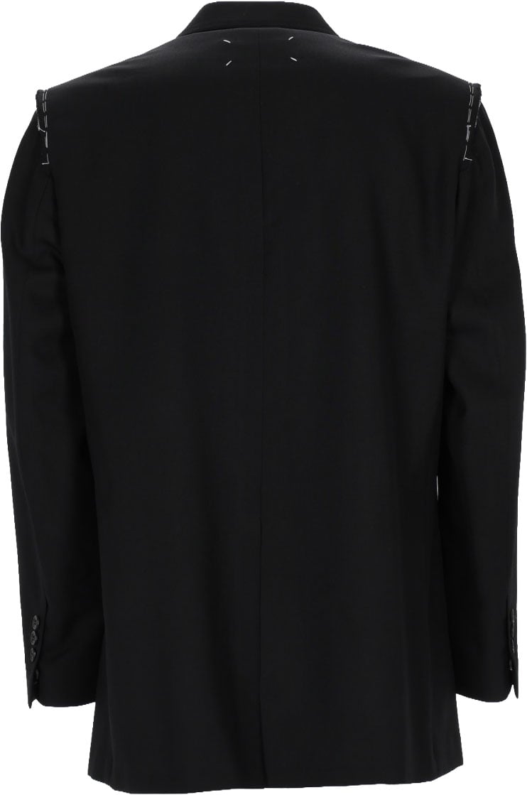 Maison Margiela GIACCA MONOPETTO IN LANA Zwart