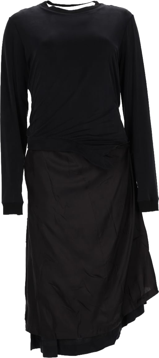 Maison Margiela ABITO MIDI CON DRAPPEGGIO Zwart