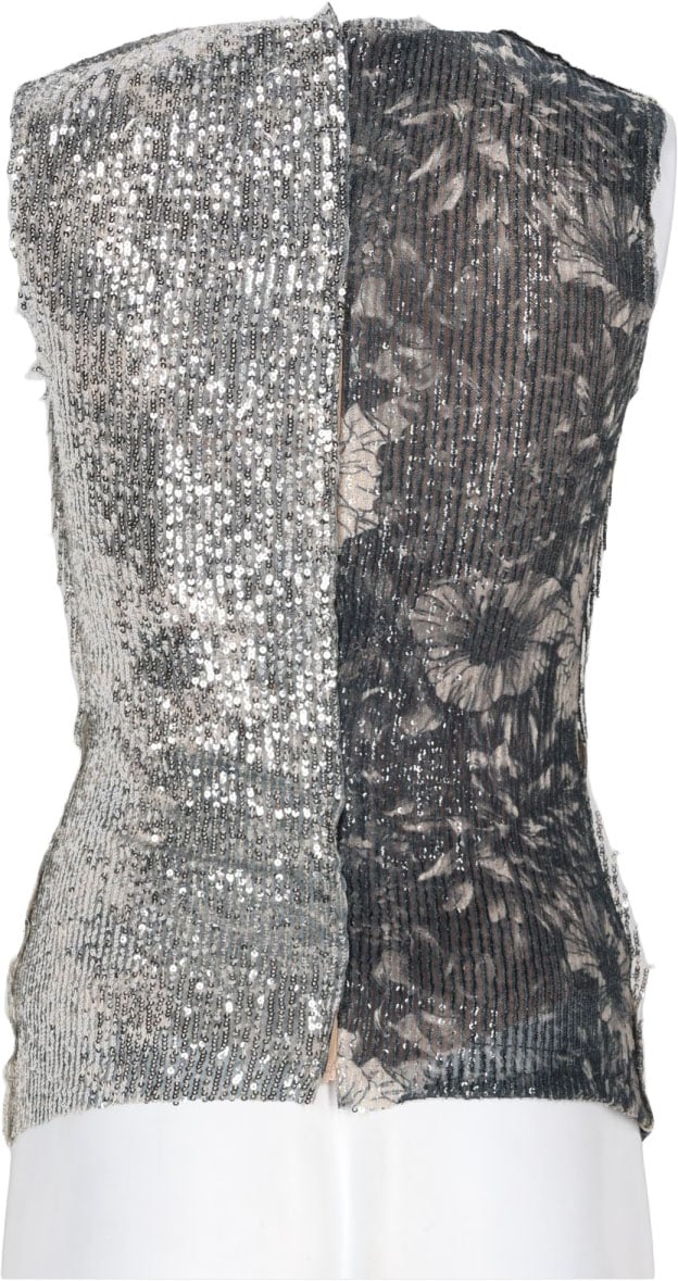 Maison Margiela TOP FLOREALE CON PAILLETTES Grijs