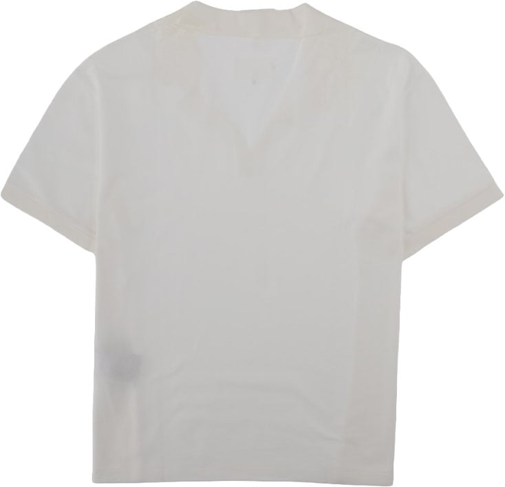 Maison Margiela T-SHIRT "TAPED" CON SCOLLO A V Wit