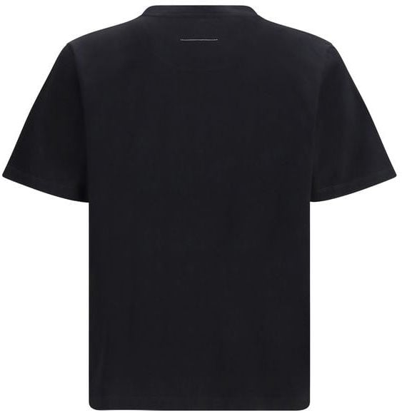 Maison Margiela MM6 Black Cotton T-Shirt Zwart