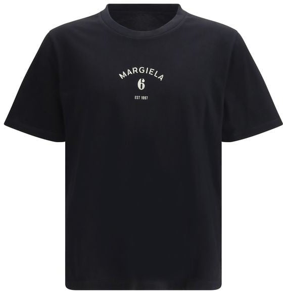 Maison Margiela MM6 Black Cotton T-Shirt Zwart