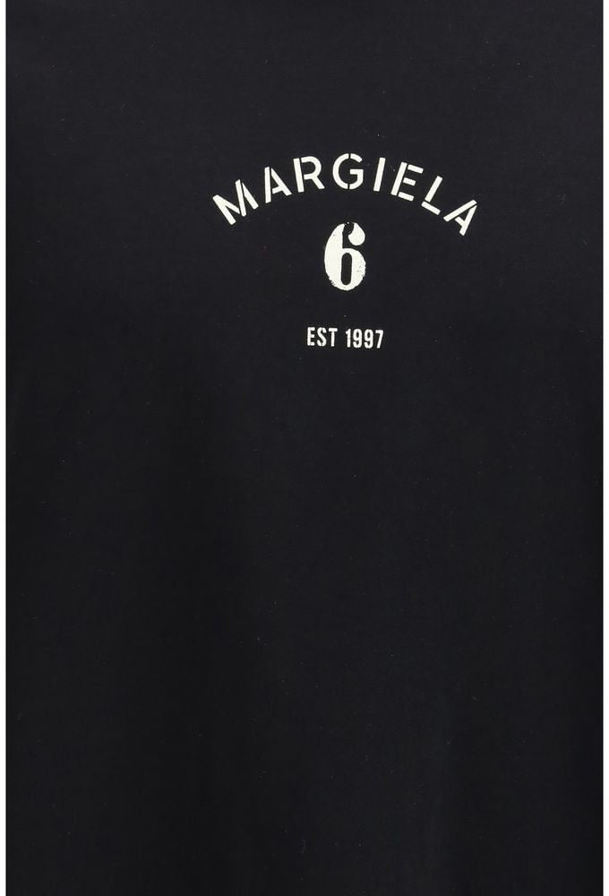 Maison Margiela MM6 Black Cotton T-Shirt Zwart