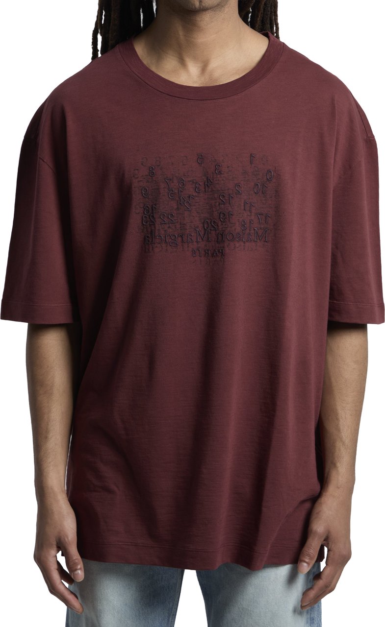 Maison Margiela Ultra-oversize T-shirt Maroon