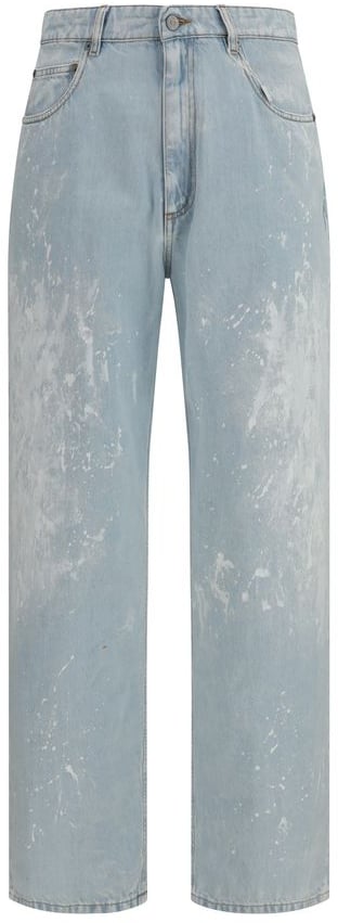 Maison Margiela MM6 Blue Cotton Straight-Leg Jeans Blauw