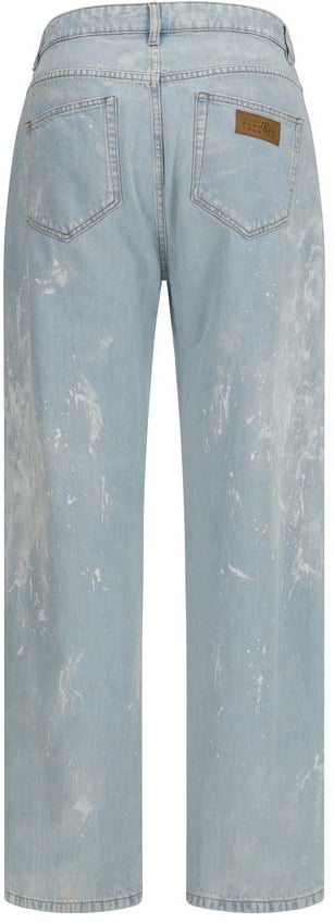 Maison Margiela MM6 Blue Cotton Straight-Leg Jeans Blauw