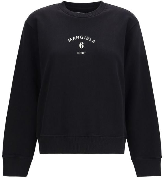 Maison Margiela MM6 Black Cotton Sweatshirt Zwart