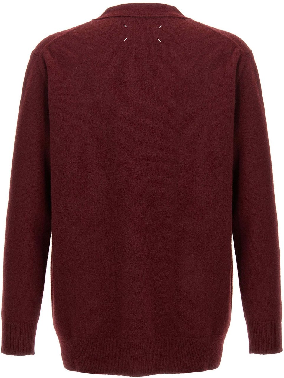 Maison Margiela Bordeaux Wool Cardigan Maroon