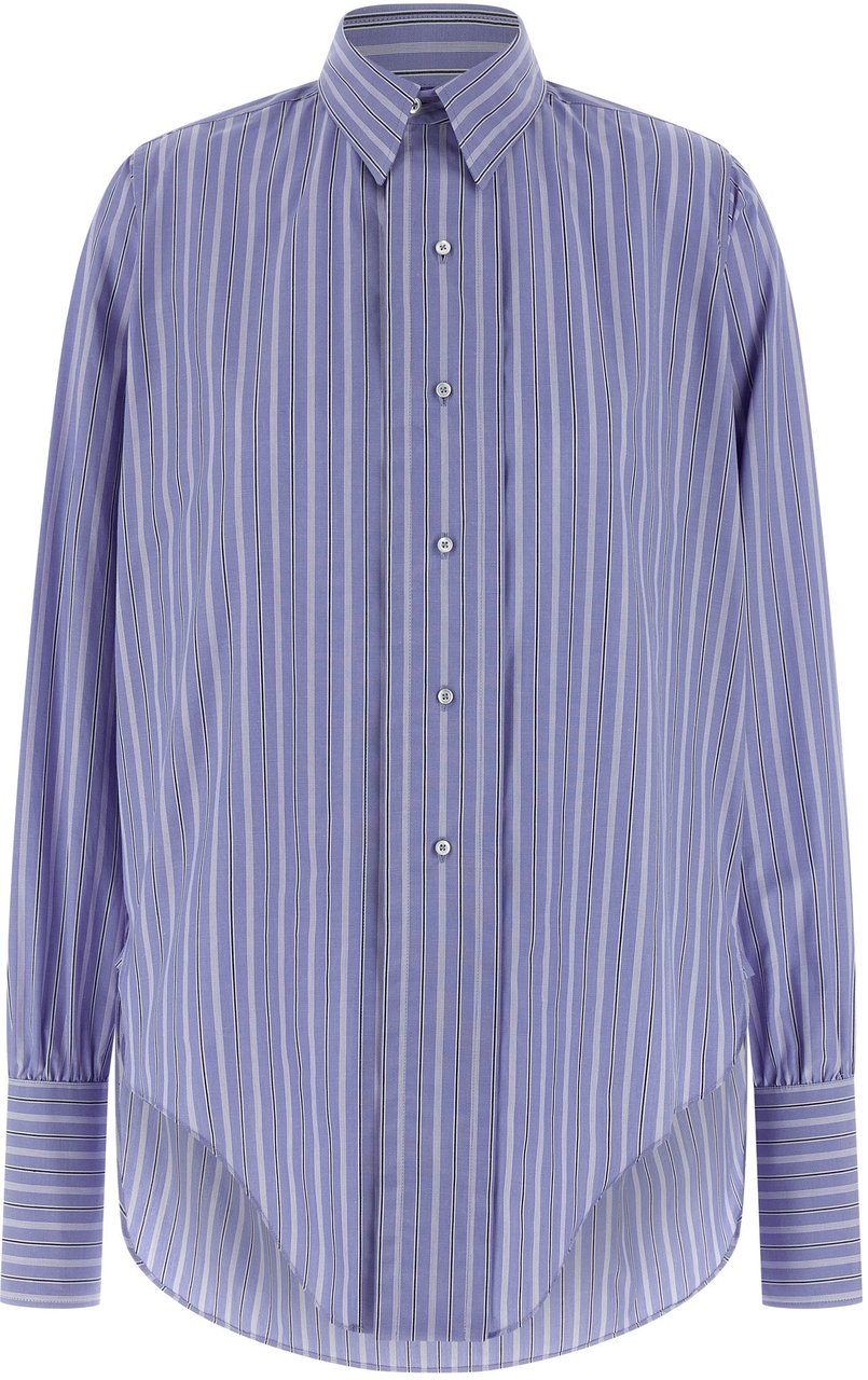 Maison Margiela Blue Cotton Blouse Lichtblauw