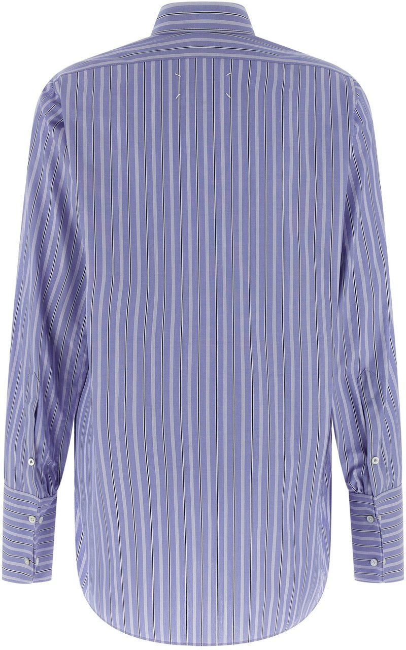 Maison Margiela Blue Cotton Blouse Lichtblauw