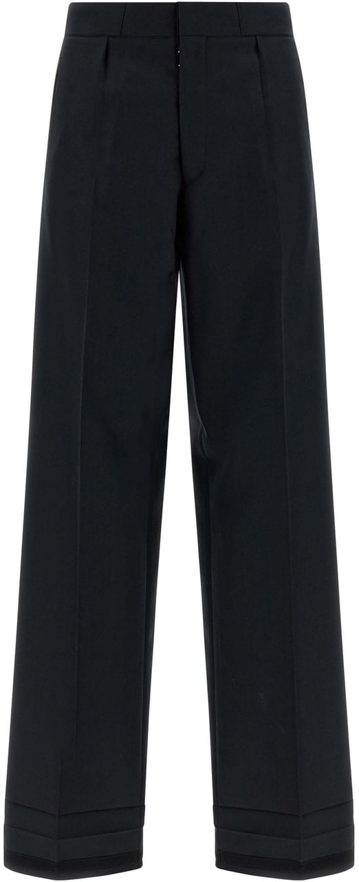 Maison Margiela Black Wool Dress Pants Zwart
