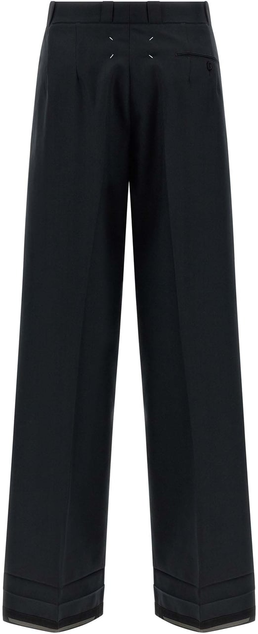 Maison Margiela Black Wool Dress Pants Zwart