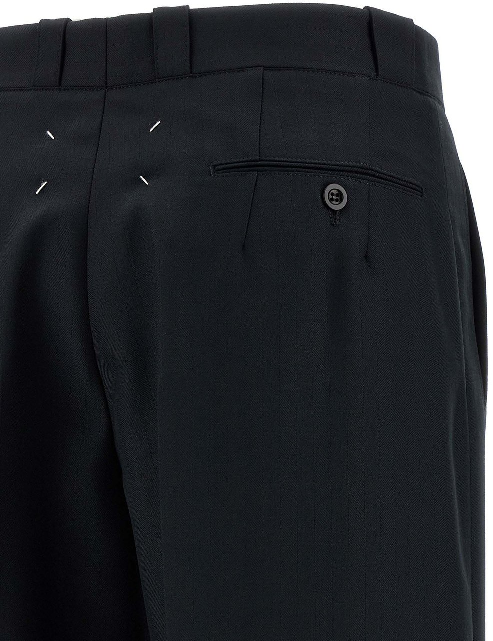 Maison Margiela Black Wool Dress Pants Zwart