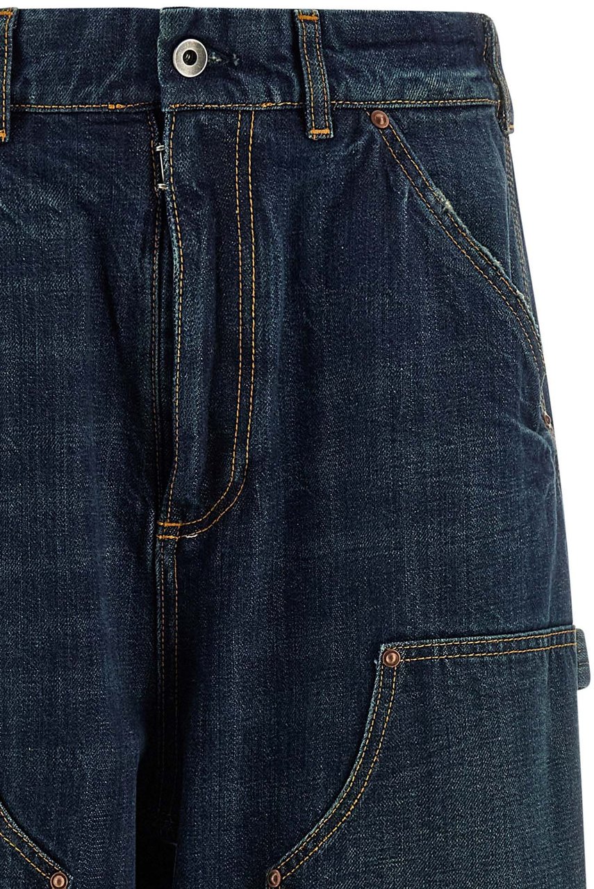 Maison Margiela Blue Cotton Relaxed Fit Jeans Blauw