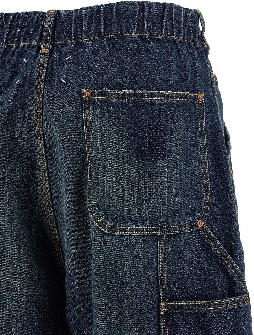 Maison Margiela Blue Cotton Relaxed Fit Jeans Blauw