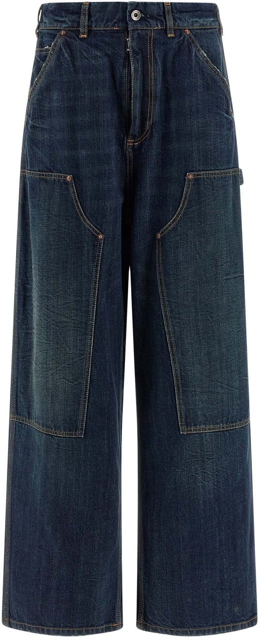 Maison Margiela Blue Cotton Relaxed Fit Jeans Blauw
