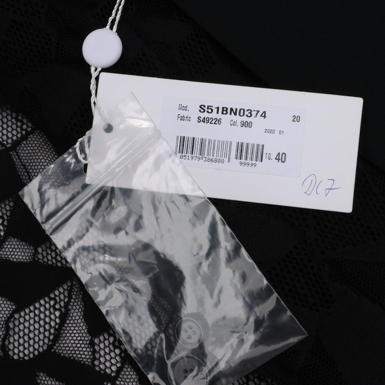 Maison Margiela Maison Margiela Black Blazer with Lace Overlay, Size 40 Zwart