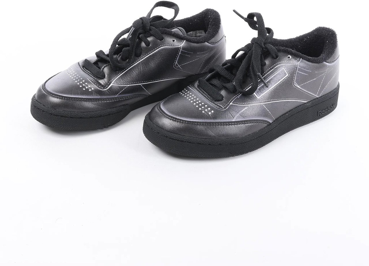 Maison Margiela x Reebok Club C Leather Sneakers in Black H02361, Size 36 EU Zwart