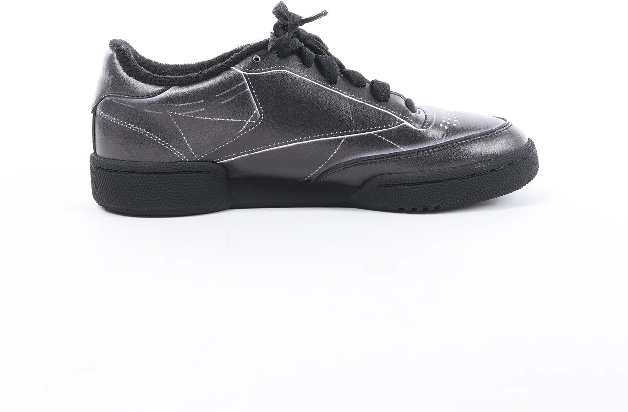 Maison Margiela x Reebok Club C Leather Sneakers in Black H02361, Size 36 EU Zwart