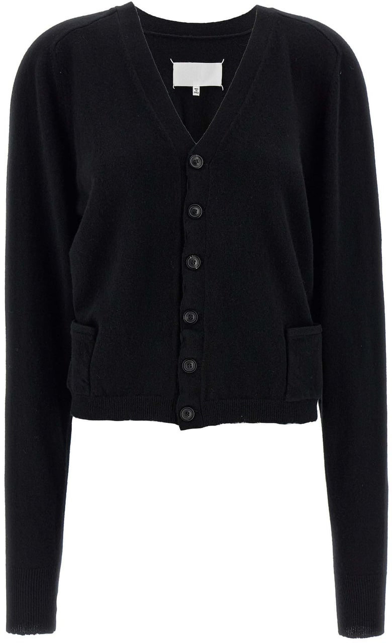 Maison Margiela Black Wool Cardigan Zwart