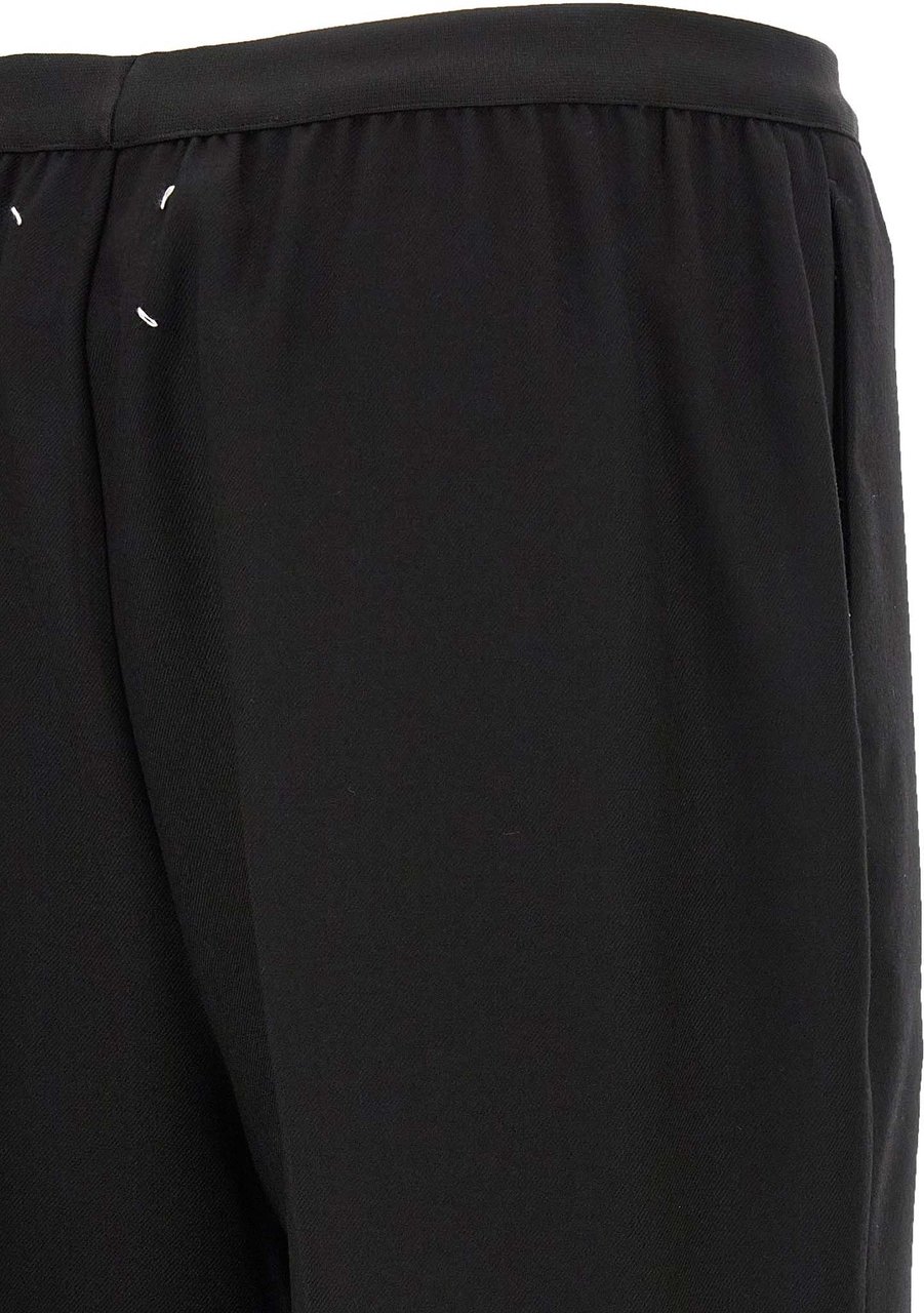 Maison Margiela Black Virgin Wool Casual Pants Zwart