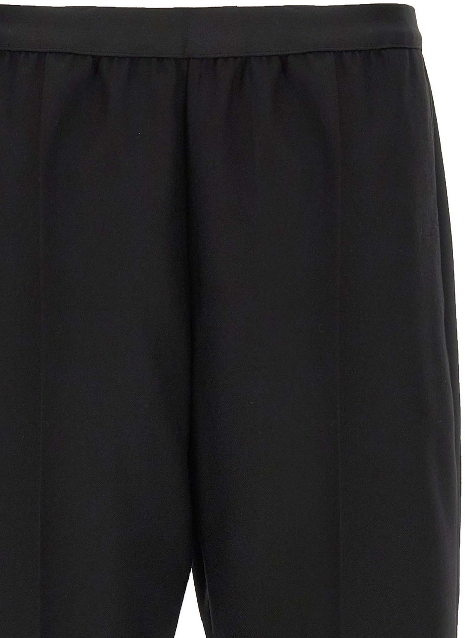 Maison Margiela Black Virgin Wool Casual Pants Zwart
