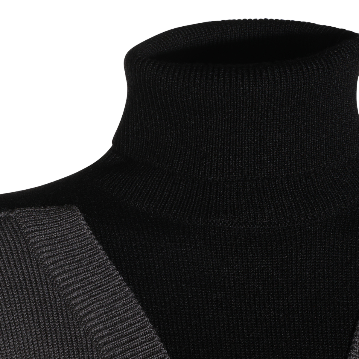 Maison Margiela Layered V-Neck Sweater with Turtleneck Zwart