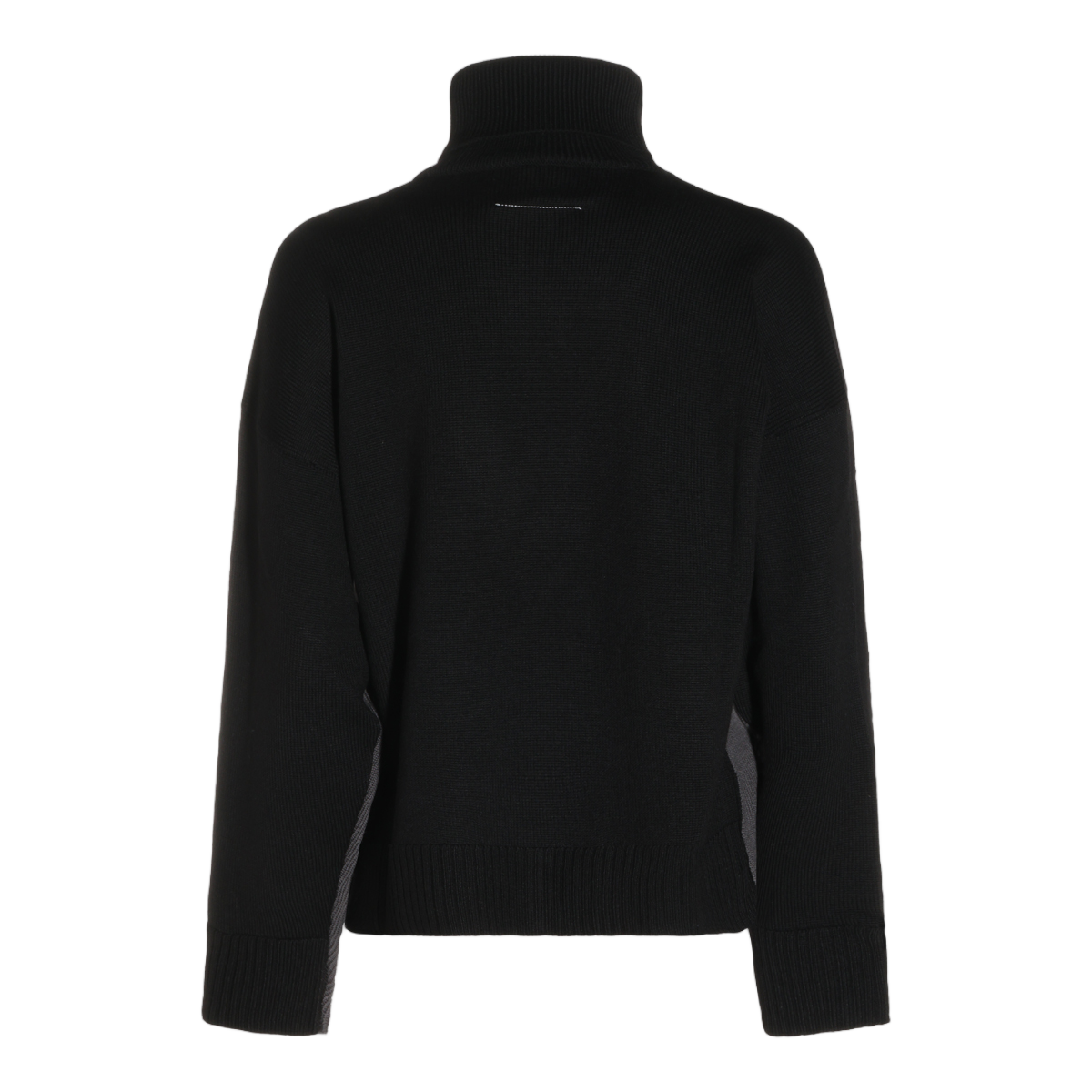 Maison Margiela Layered V-Neck Sweater with Turtleneck Zwart